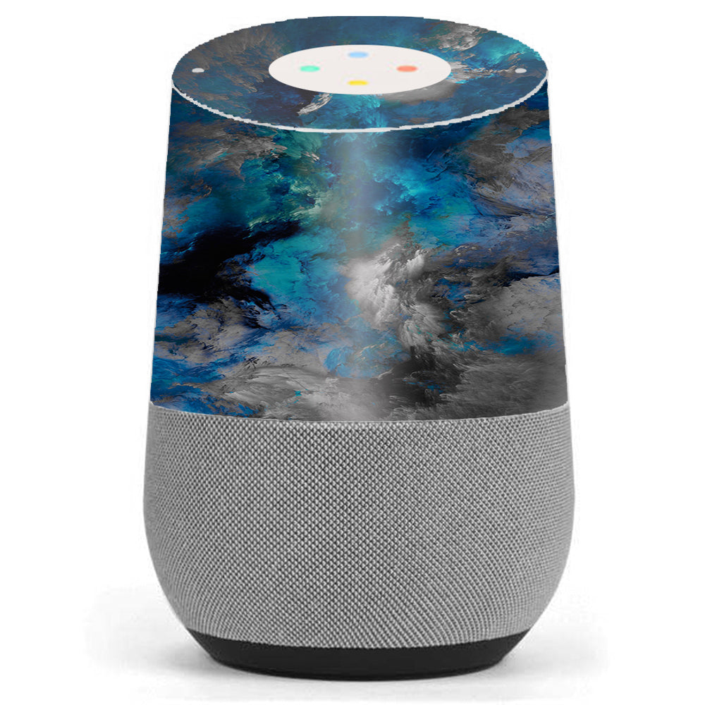  Blue Grey Painted Clouds Watercolor Google Home Skin
