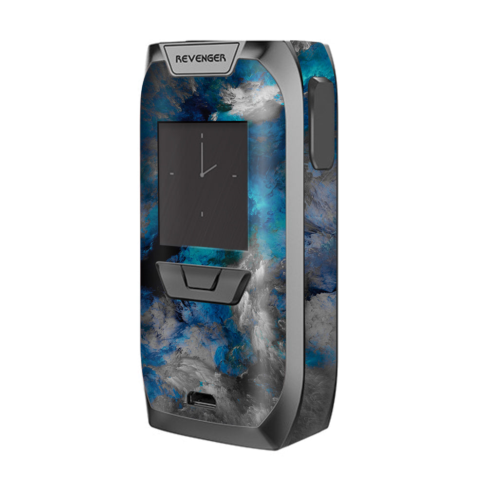  Blue Grey Painted Clouds Watercolor Vaporesso Revenger Skin