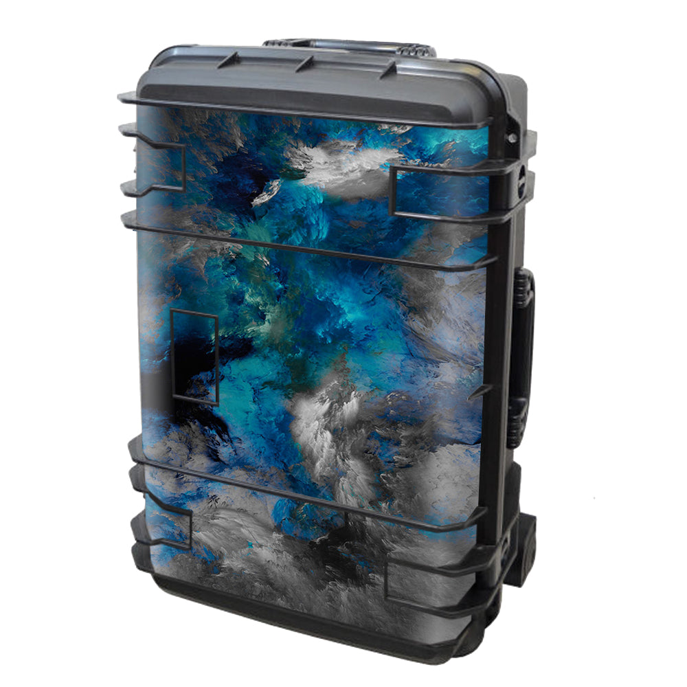  Blue Grey Painted Clouds Watercolor Seahorse Case Se-920 Skin