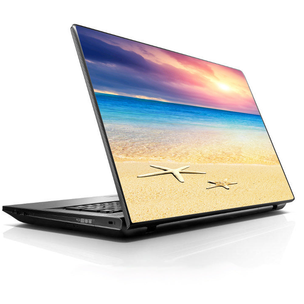  Starfish On The Sand Beach Sunset Universal 13 to 16 inch wide laptop Skin