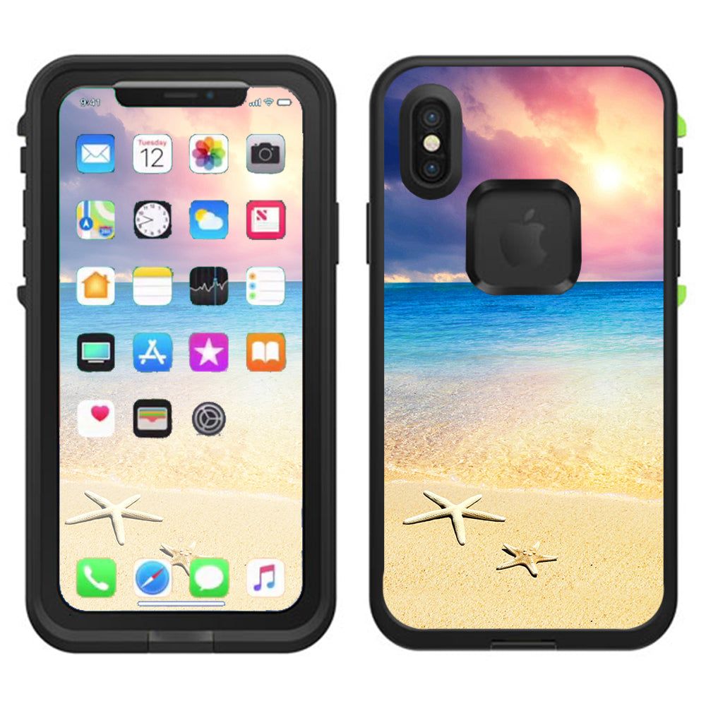  Starfish On The Sand Beach Sunset Lifeproof Fre Case iPhone X Skin