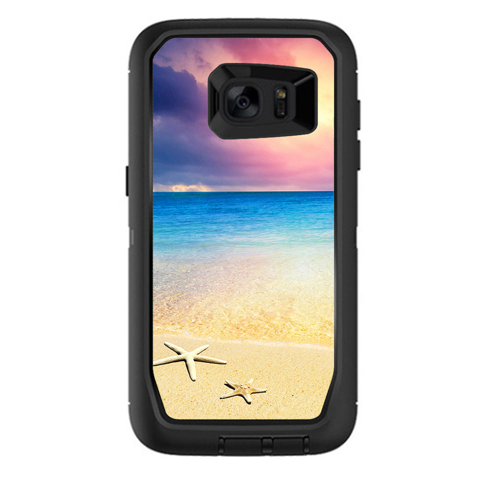  Starfish On The Sand Beach Sunset Otterbox Defender Samsung Galaxy S7 Edge Skin