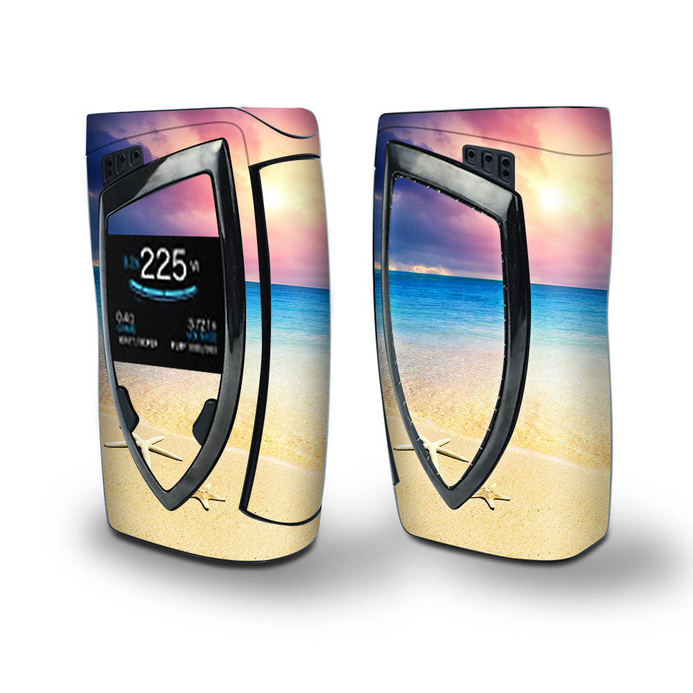 Skin Decal Vinyl Wrap for Smok Devilkin Kit 225w (includes TFV12 Prince Tank Skins) Vape Skins Stickers Cover / Starfish on the sand Beach Sunset