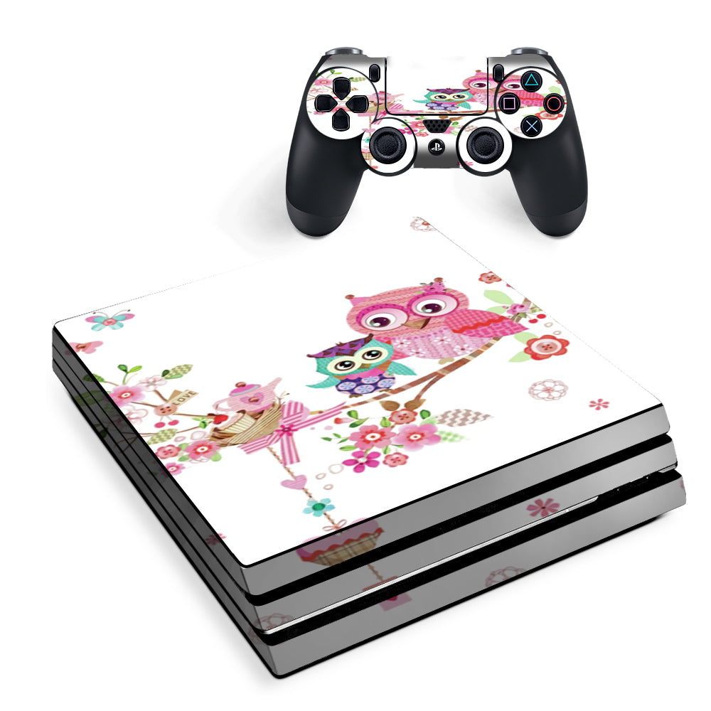 Owls In Tree Teacup Cupcake Sony PS4 Pro Skin