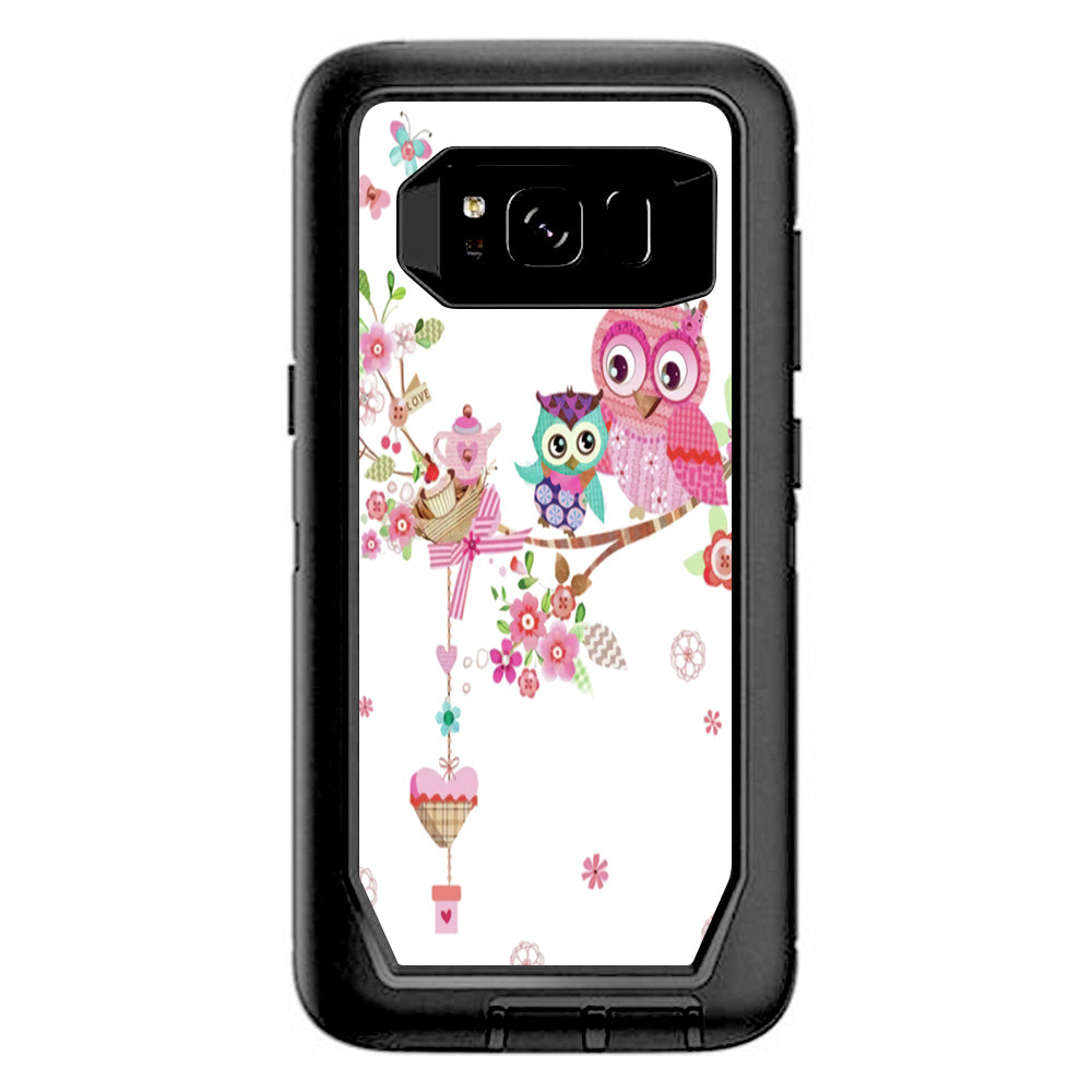  Owls In Tree Teacup Cupcake Otterbox Defender Samsung Galaxy S8 Skin