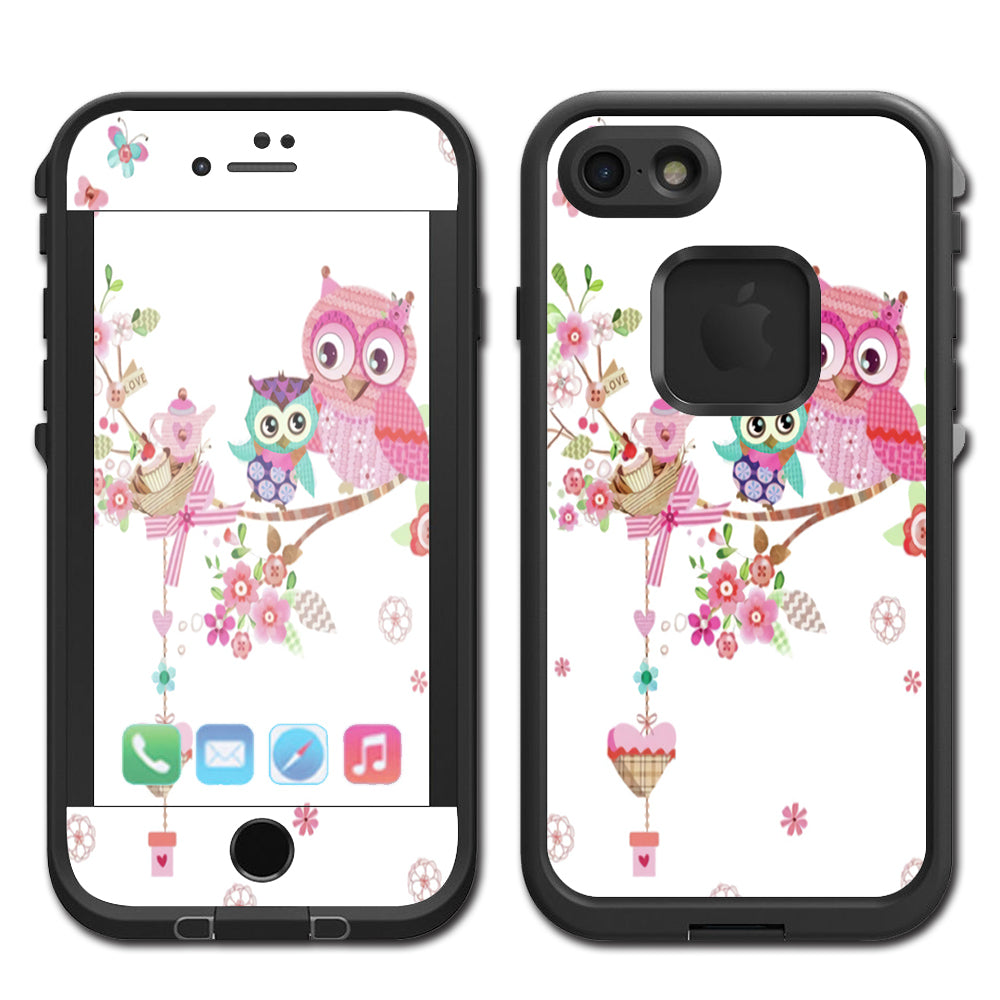  Owls In Tree Teacup Cupcake Lifeproof Fre iPhone 7 or iPhone 8 Skin