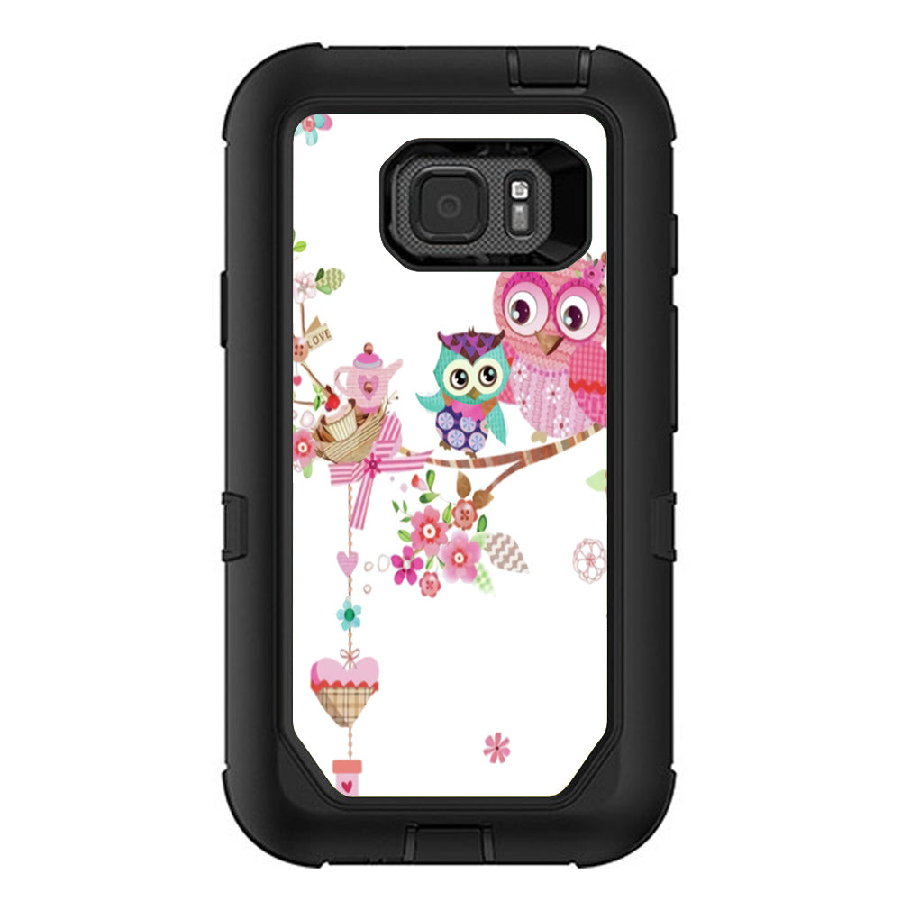  Owls In Tree Teacup Cupcake Otterbox Defender Samsung Galaxy S7 Active Skin