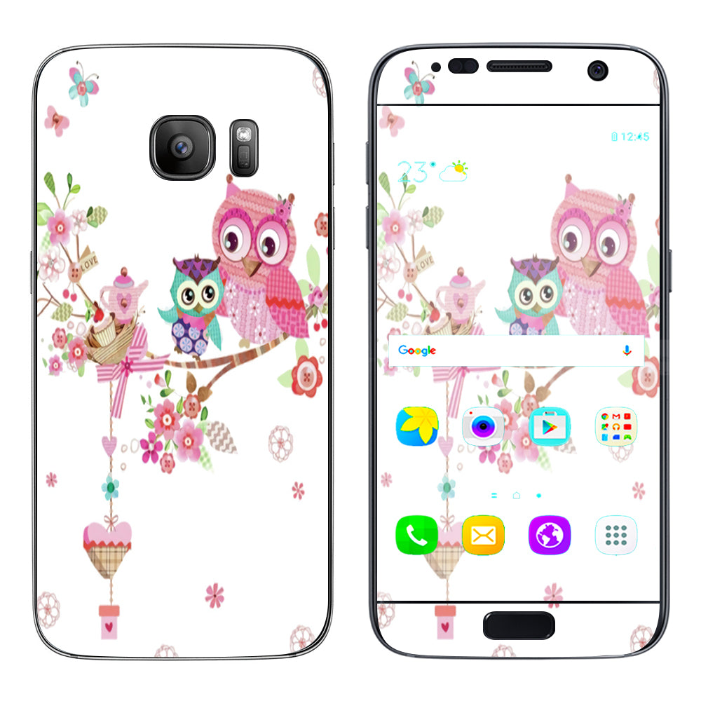  Owls In Tree Teacup Cupcake Samsung Galaxy S7 Skin