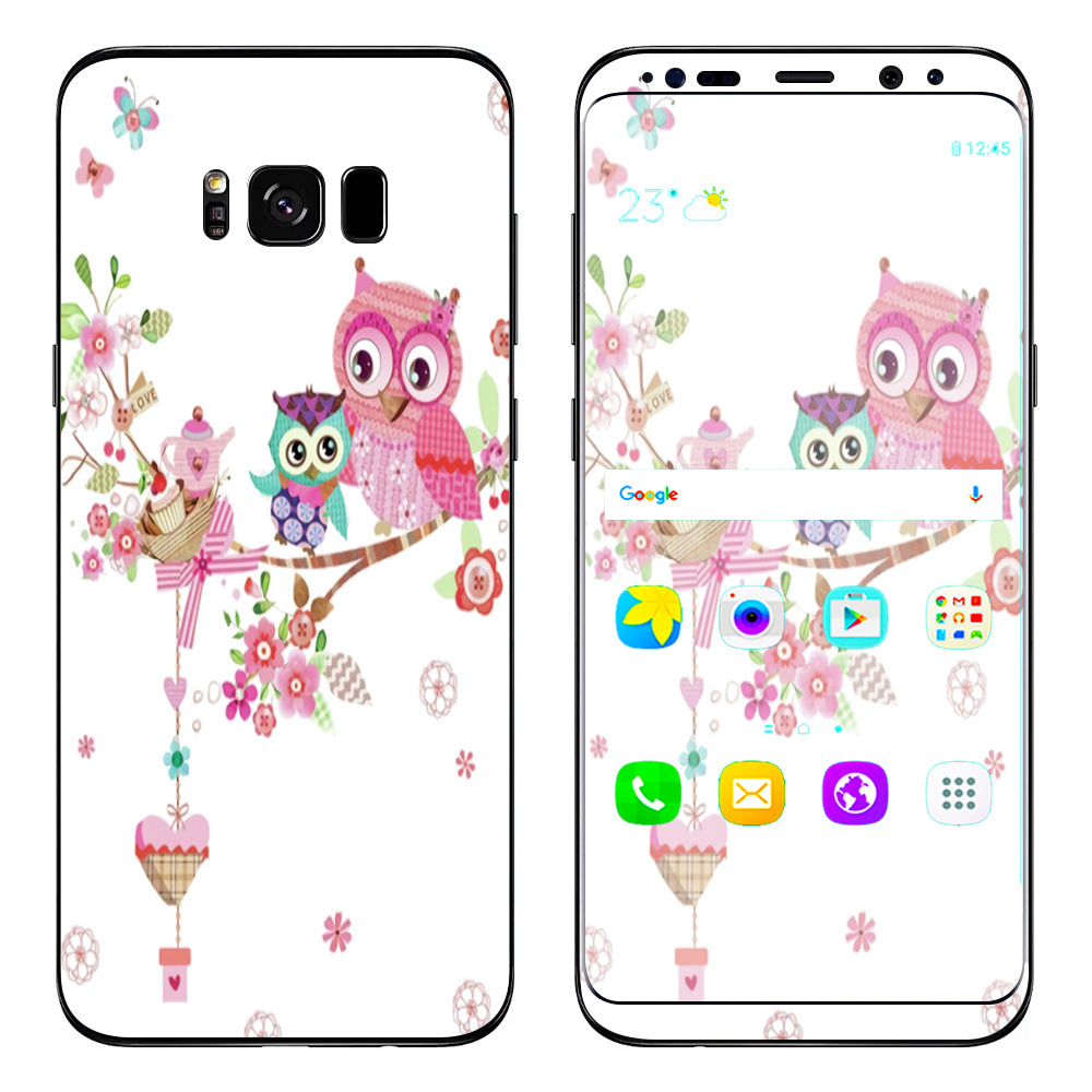  Owls In Tree Teacup Cupcake Samsung Galaxy S8 Skin