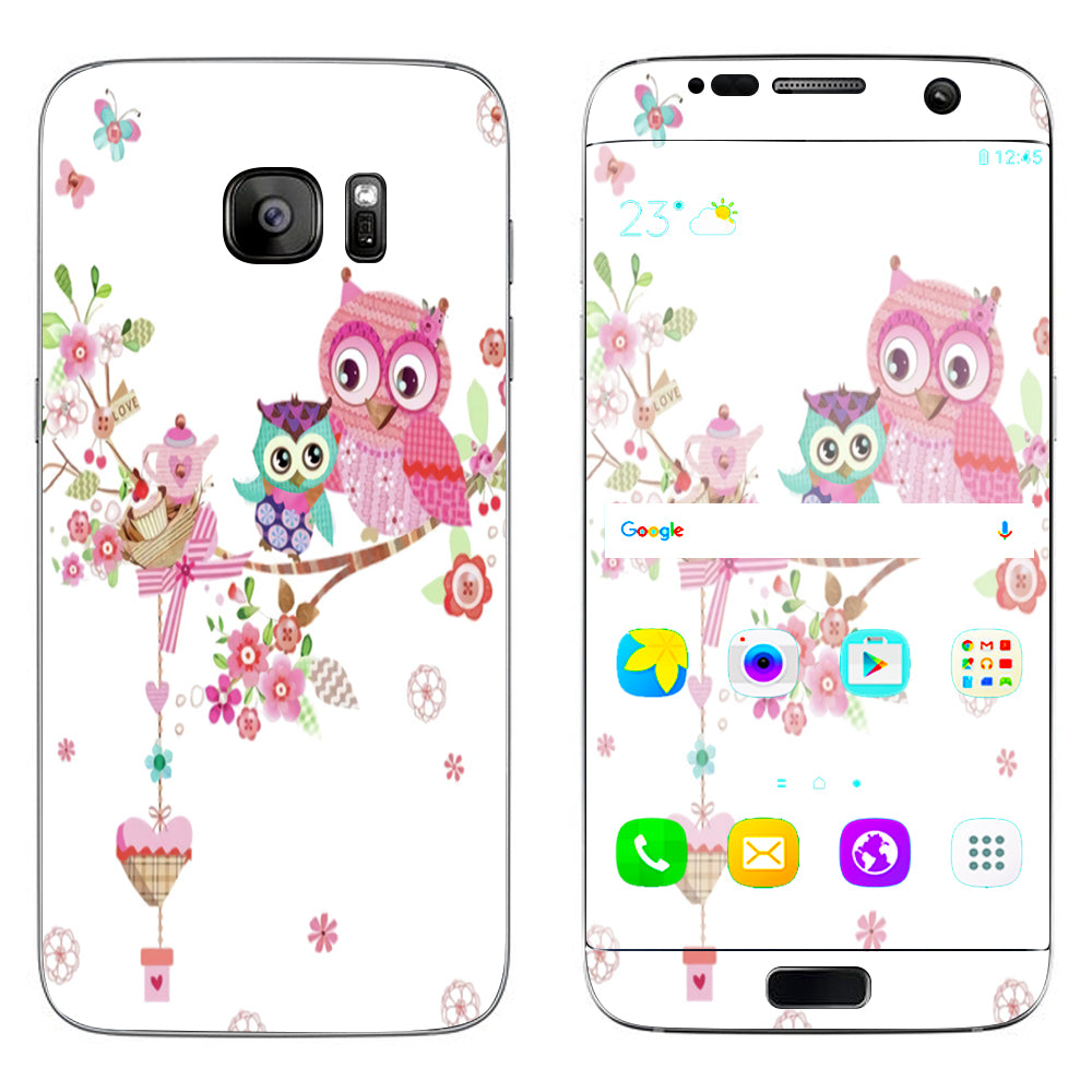  Owls In Tree Teacup Cupcake Samsung Galaxy S7 Edge Skin