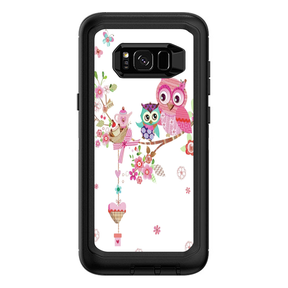  Owls In Tree Teacup Cupcake Otterbox Defender Samsung Galaxy S8 Plus Skin
