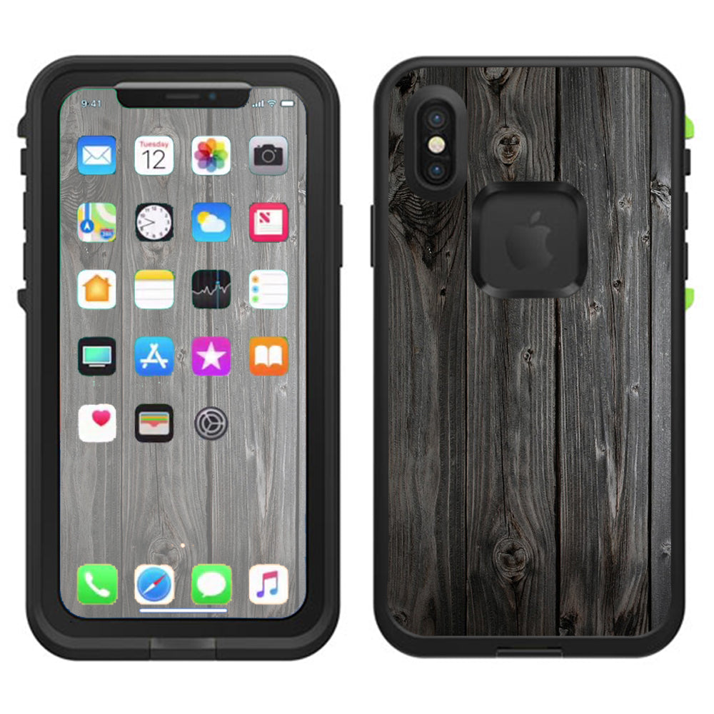  Reclaimed Grey Wood Old Lifeproof Fre Case iPhone X Skin