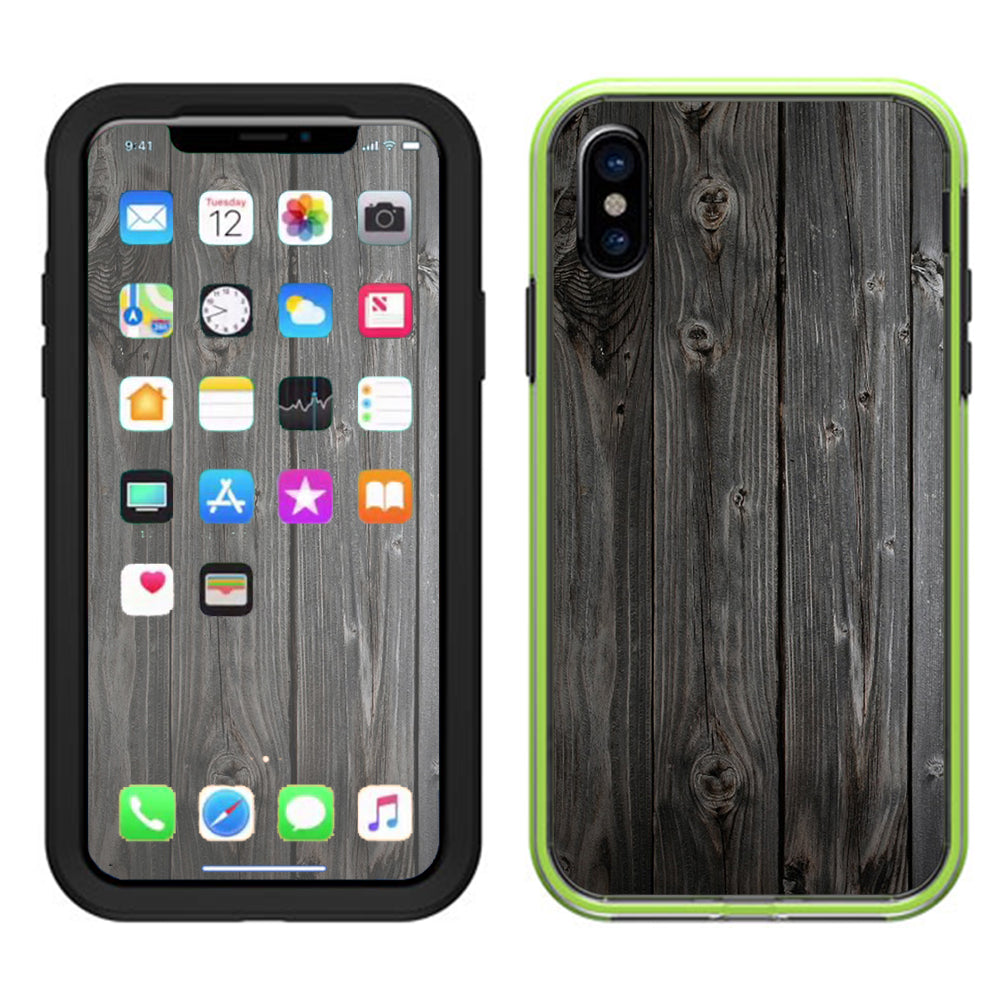  Reclaimed Grey Wood Old Lifeproof Slam Case iPhone X Skin