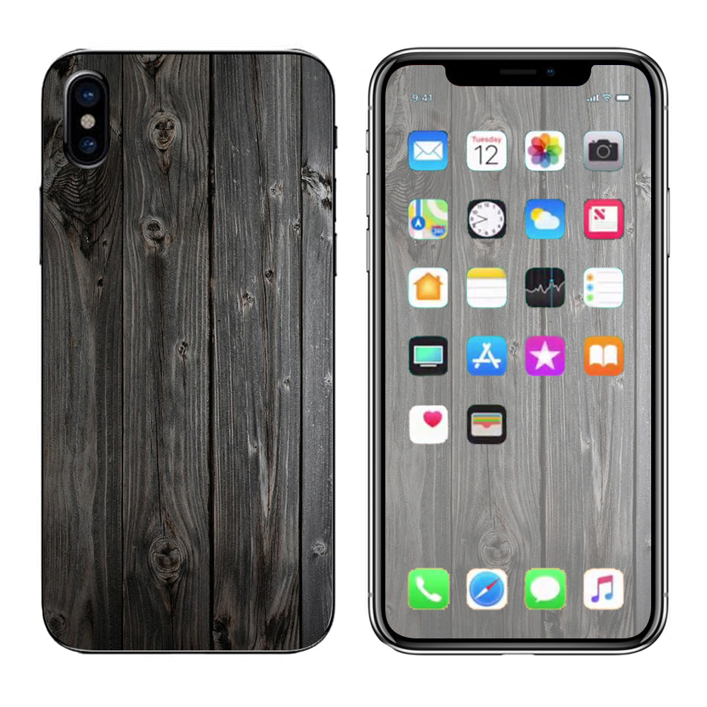  Reclaimed Grey Wood Old Apple iPhone X Skin