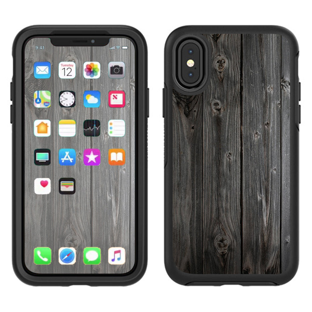  Reclaimed Grey Wood Old Otterbox Defender Apple iPhone X Skin