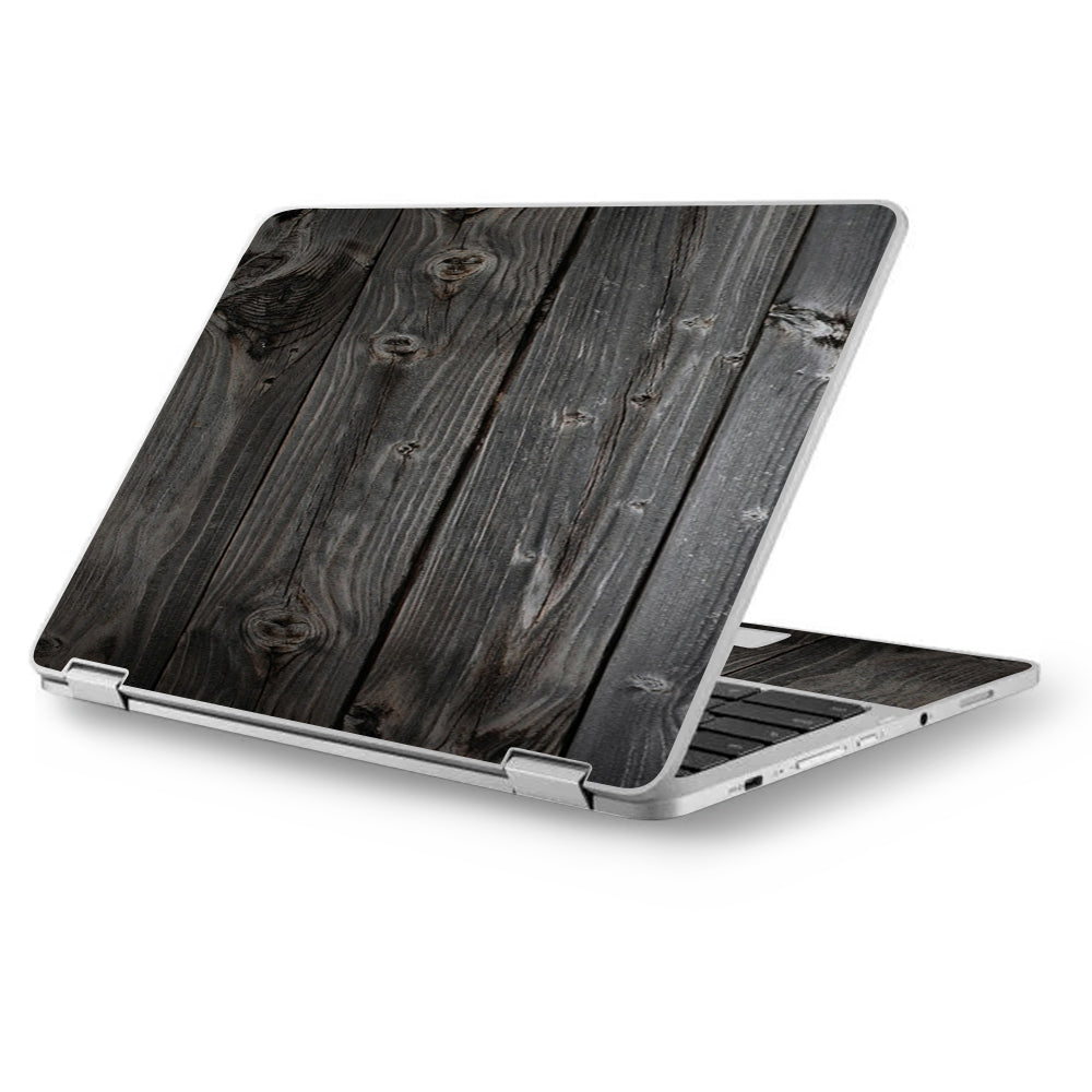  Reclaimed Grey Wood Old Asus Chromebook Flip 12.5" Skin