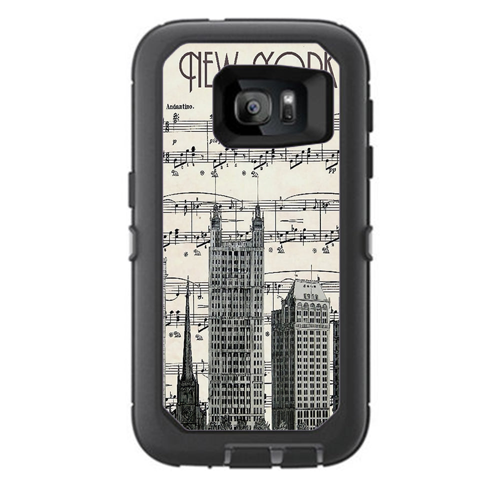  New York City Music Notes Otterbox Defender Samsung Galaxy S7 Skin