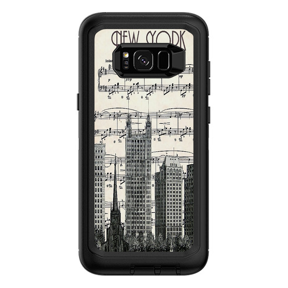  New York City Music Notes Otterbox Defender Samsung Galaxy S8 Plus Skin