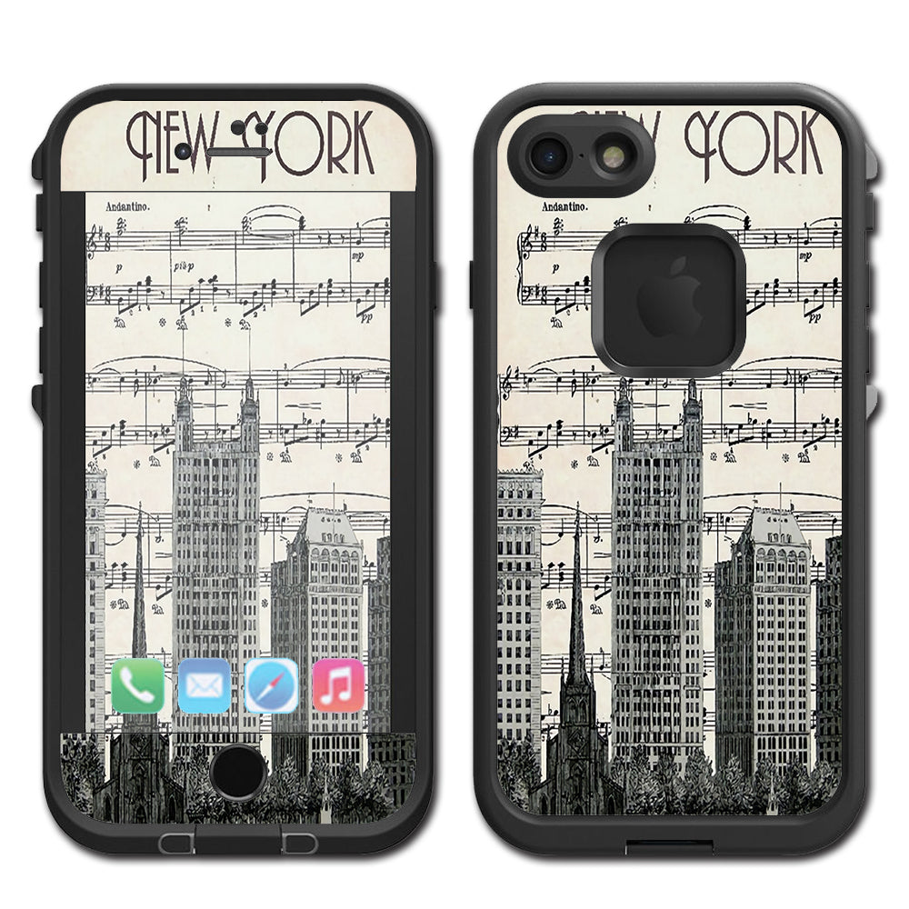  New York City Music Notes Lifeproof Fre iPhone 7 or iPhone 8 Skin