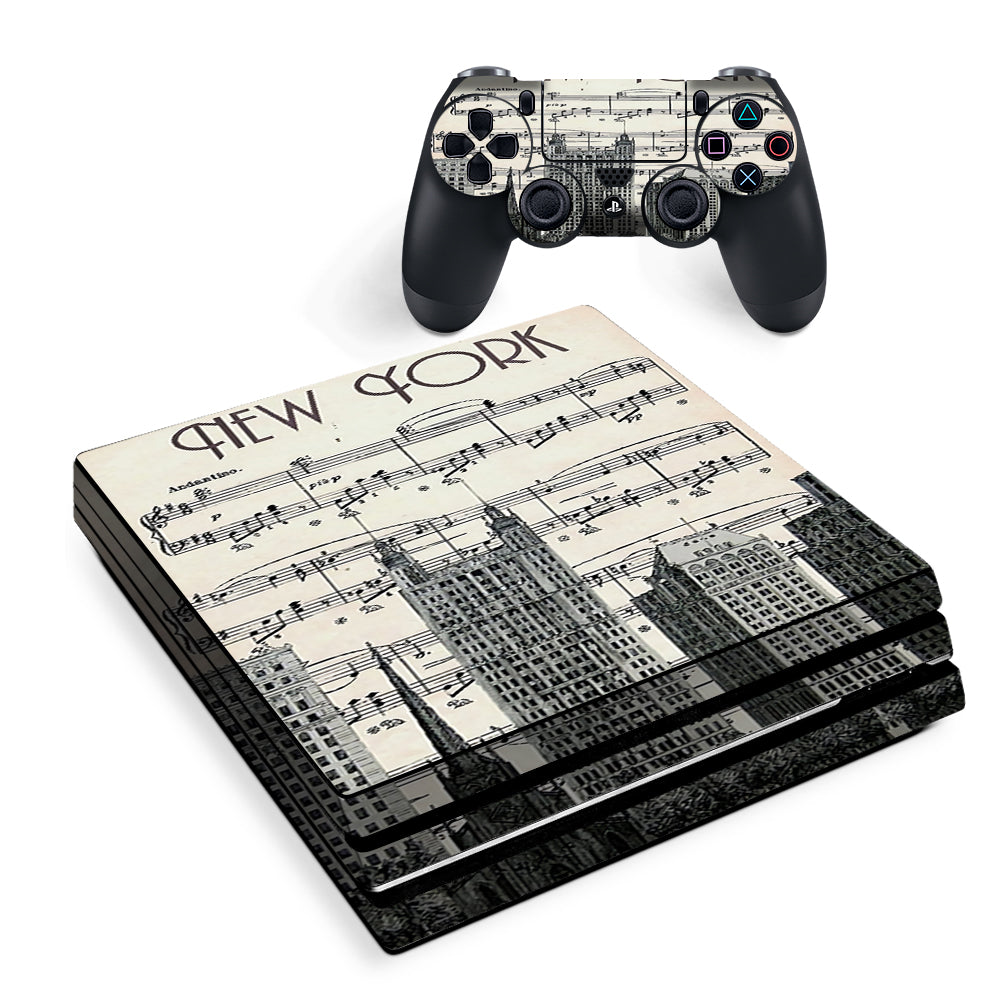 New York City Music Notes Sony PS4 Pro Skin