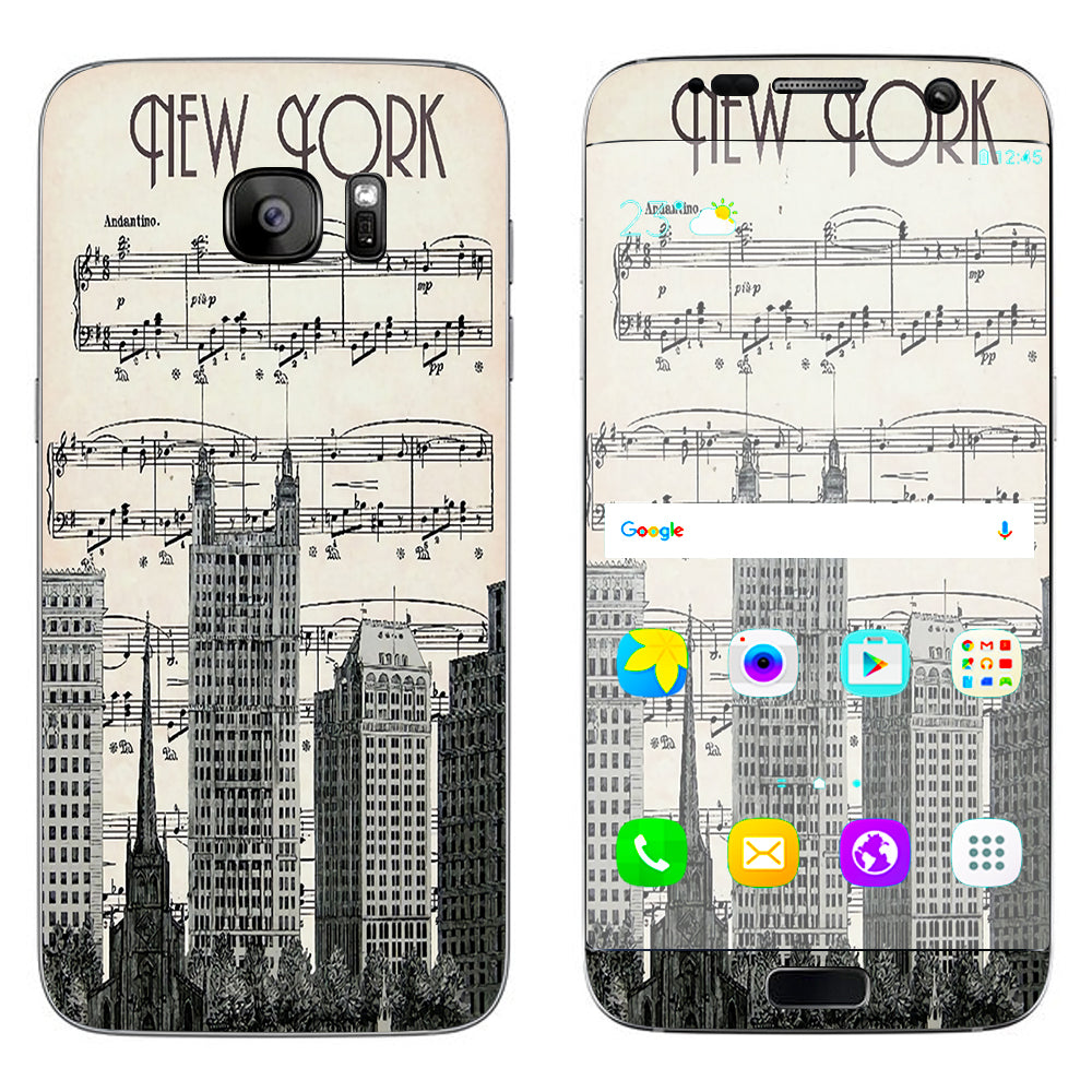  New York City Music Notes Samsung Galaxy S7 Edge Skin