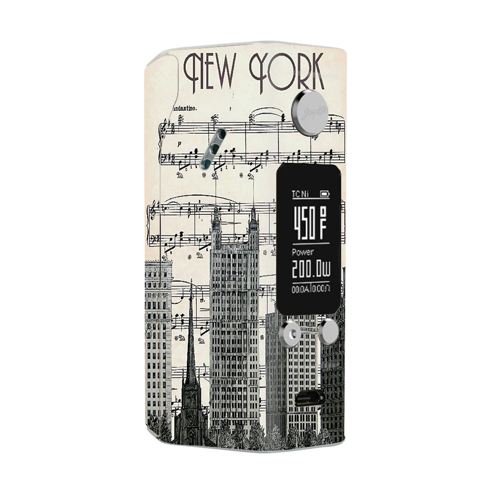  New York City Music Notes Wismec Reuleaux RX200S Skin