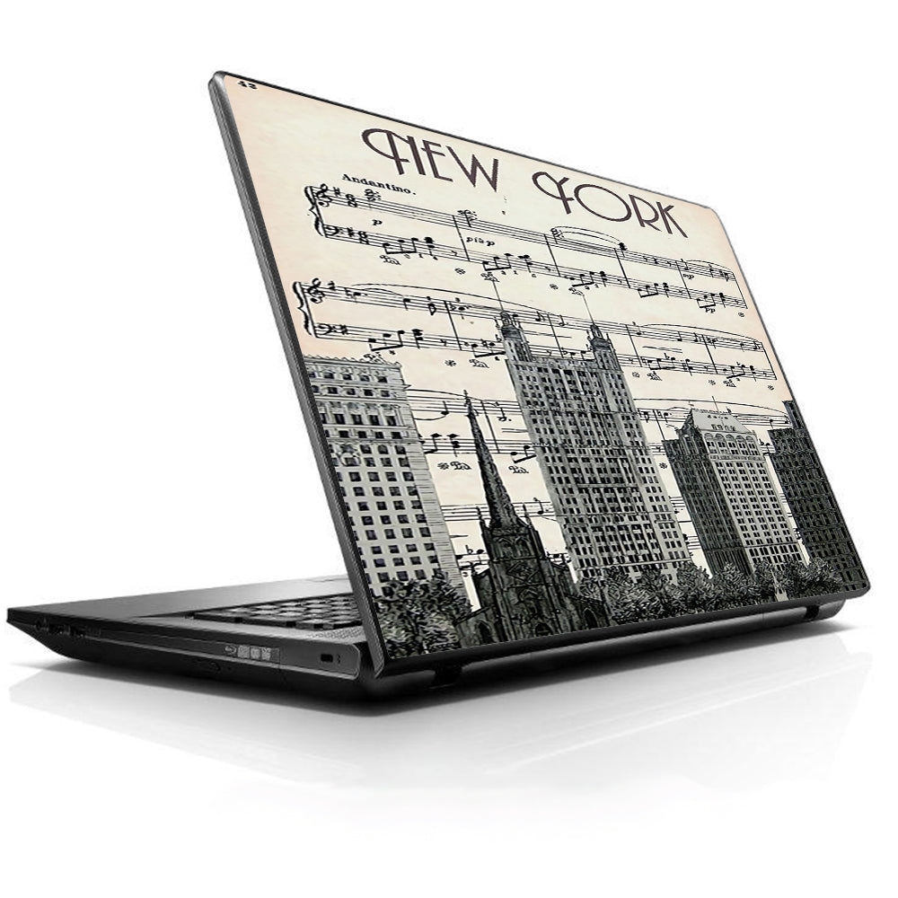  New York City Music Notes Universal 13 to 16 inch wide laptop Skin