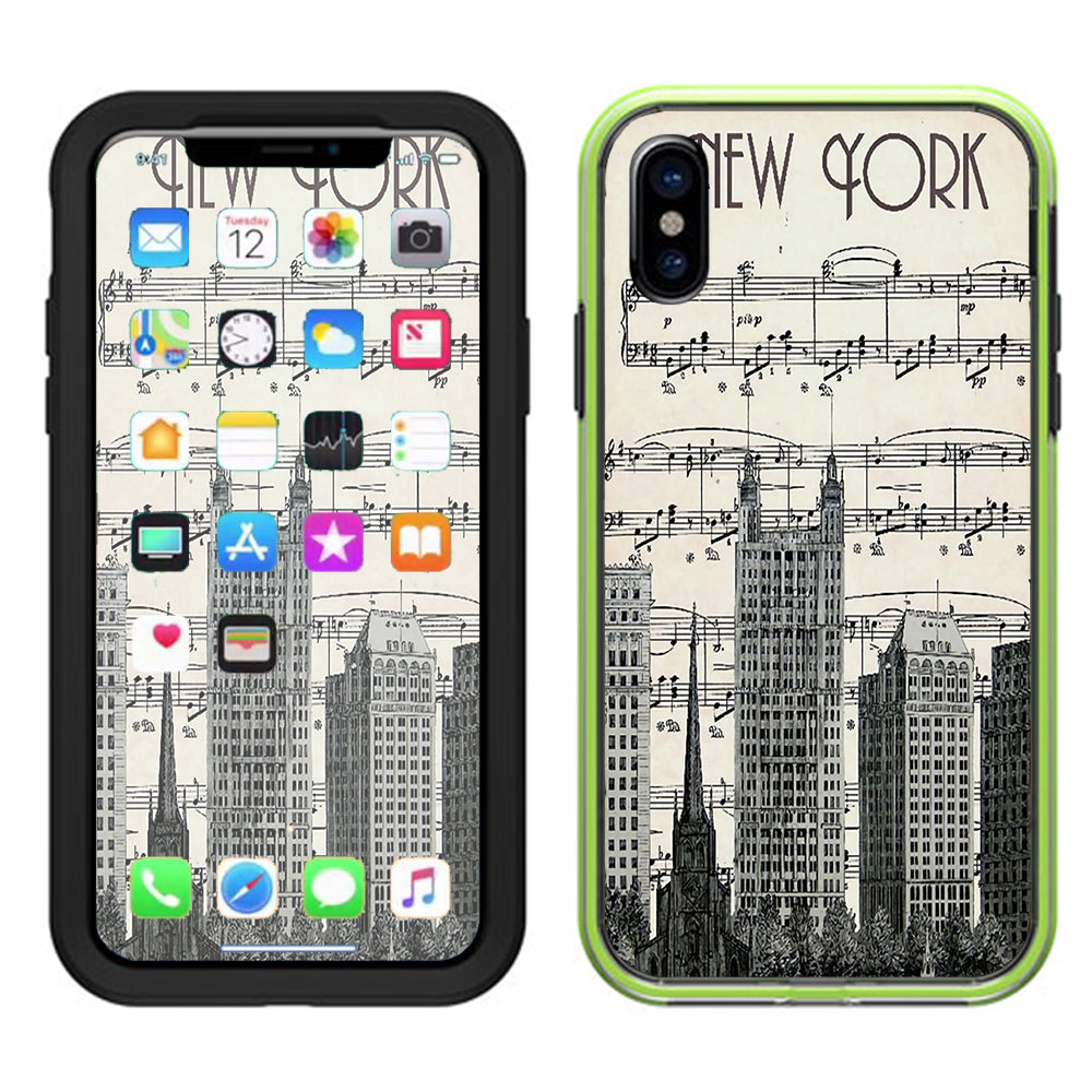  New York City Music Notes Lifeproof Slam Case iPhone X Skin