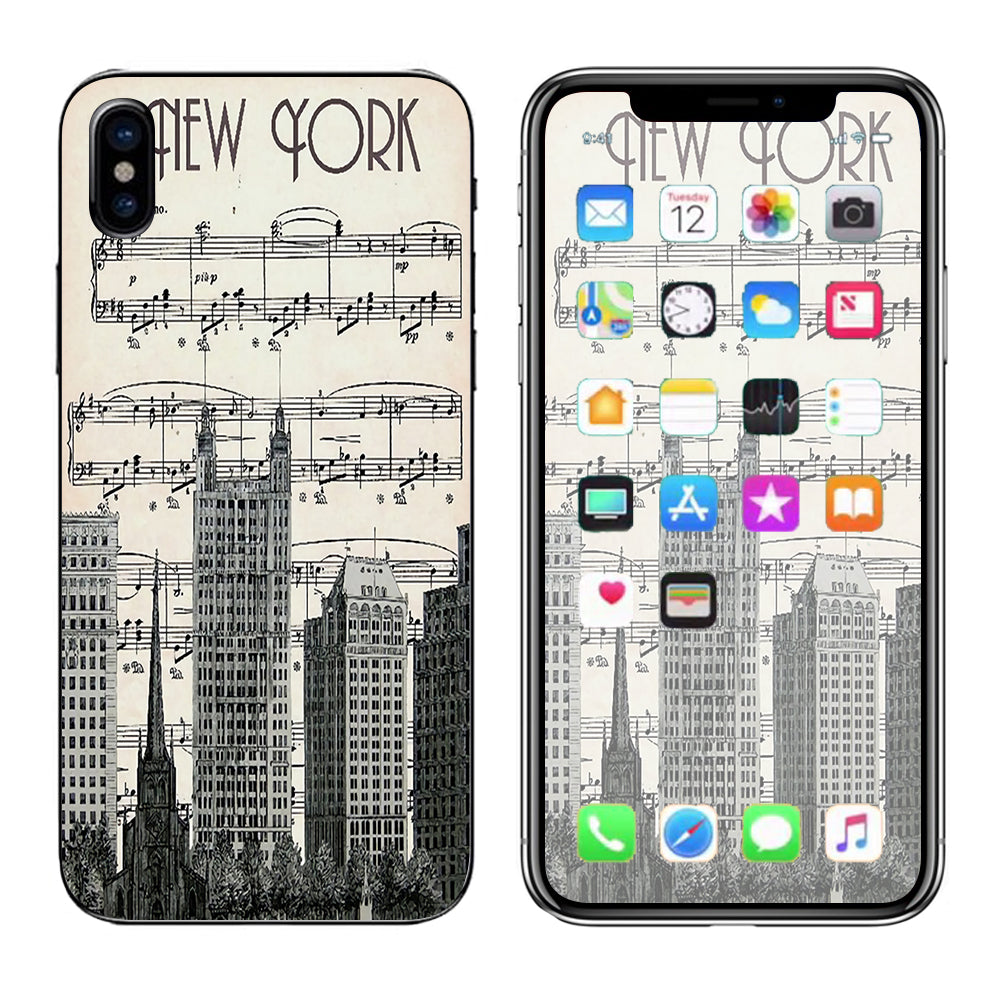  New York City Music Notes Apple iPhone X Skin