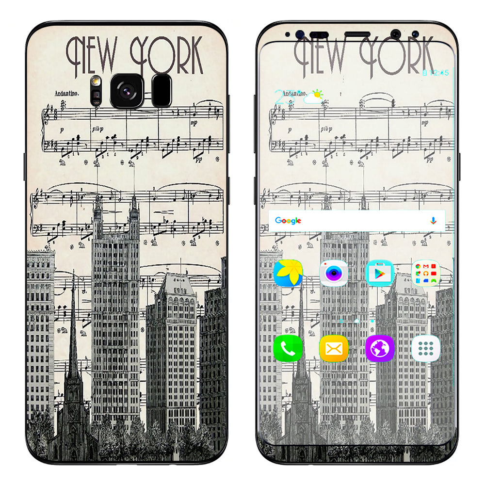  New York City Music Notes Samsung Galaxy S8 Plus Skin
