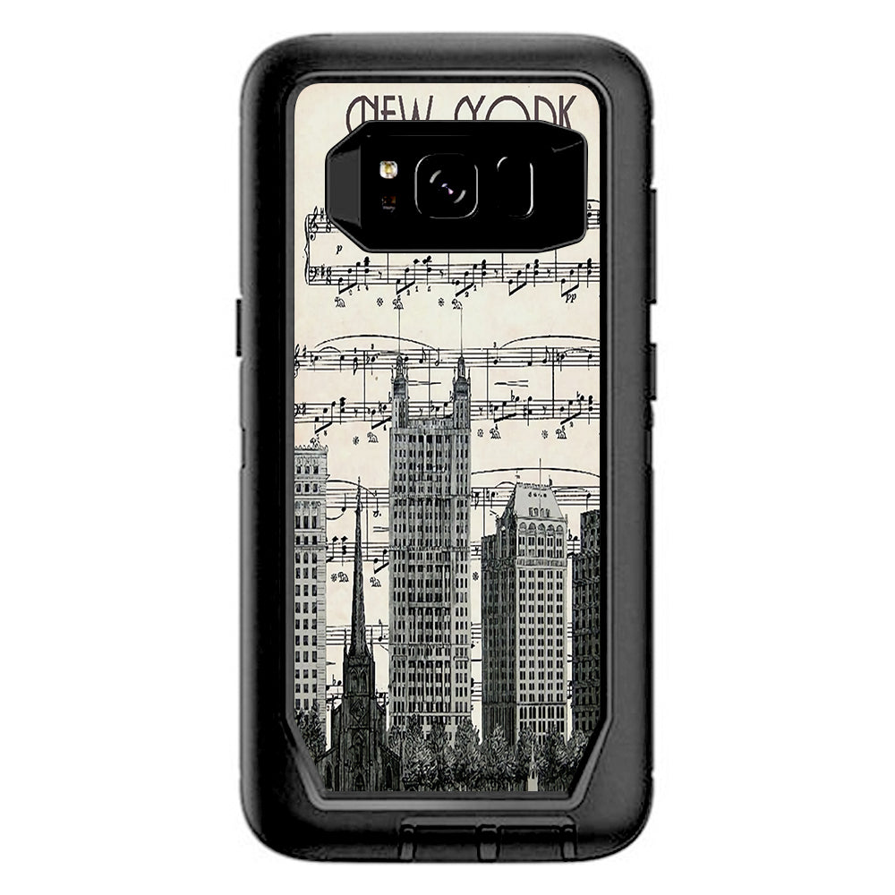  New York City Music Notes Otterbox Defender Samsung Galaxy S8 Skin