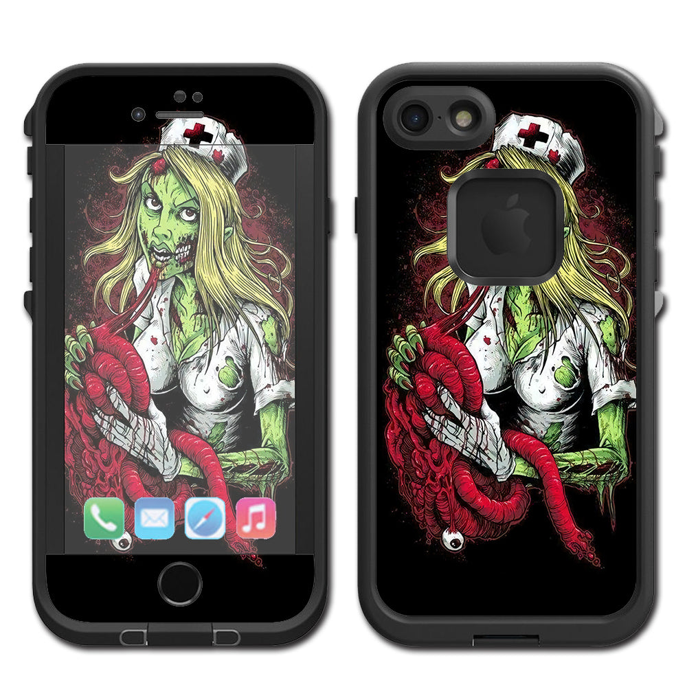  Zombie Nurse Eating Flesh Lifeproof Fre iPhone 7 or iPhone 8 Skin
