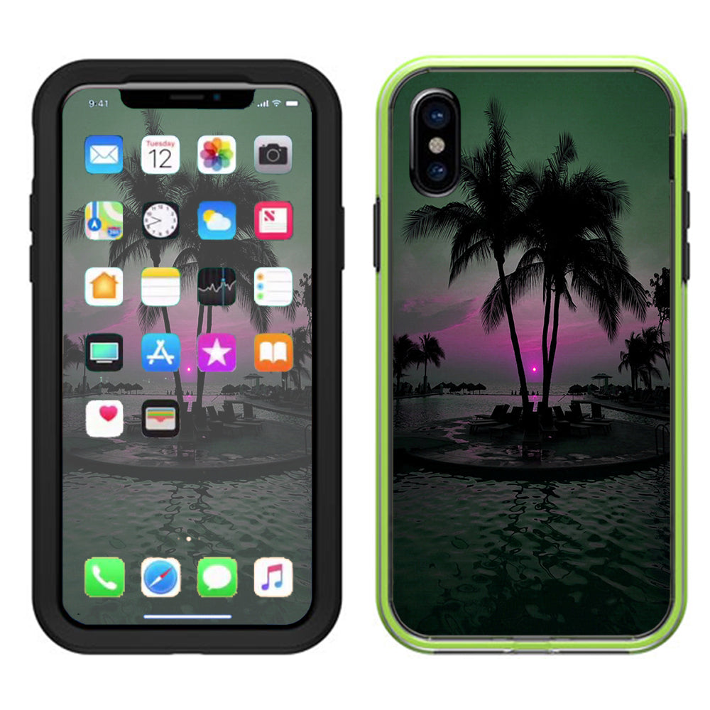  Sunset Tropical Paradise Poolside Lifeproof Slam Case iPhone X Skin