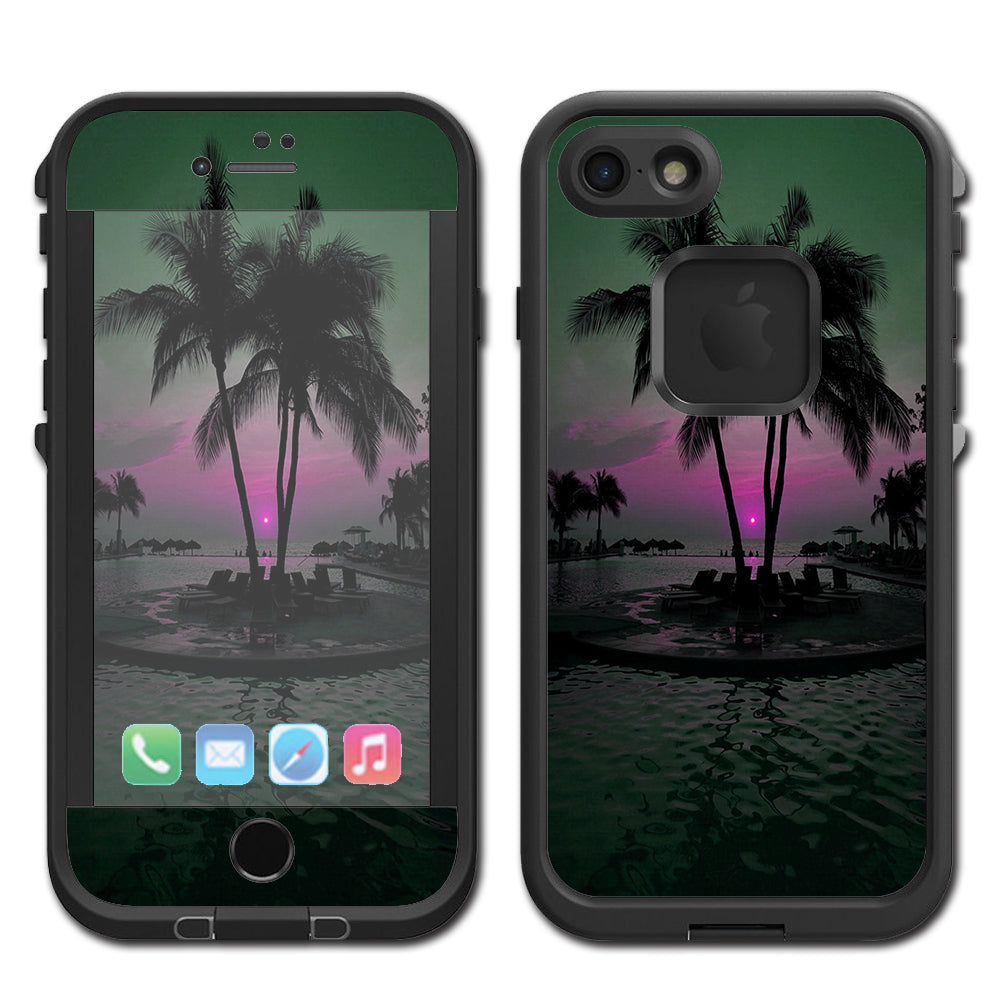  Sunset Tropical Paradise Poolside Lifeproof Fre iPhone 7 or iPhone 8 Skin