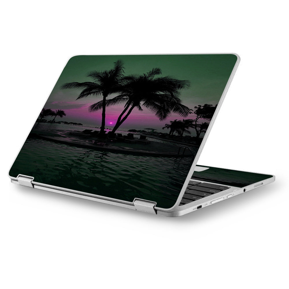  Sunset Tropical Paradise Poolside Asus Chromebook Flip 12.5" Skin