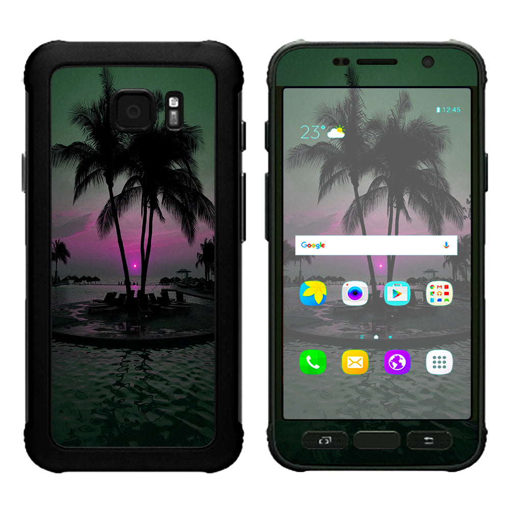  Sunset Tropical Paradise Poolside Samsung Galaxy S7 Active Skin
