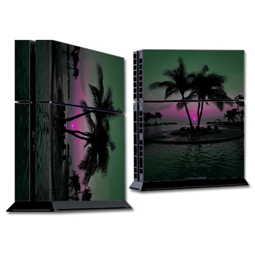  Sunset Tropical Paradise Poolside Sony Playstation PS4 Skin