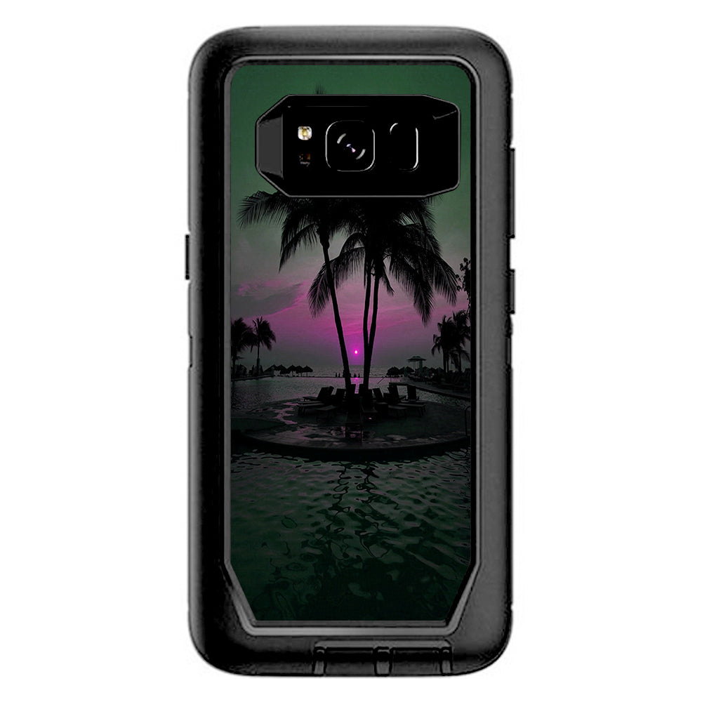  Sunset Tropical Paradise Poolside Otterbox Defender Samsung Galaxy S8 Skin