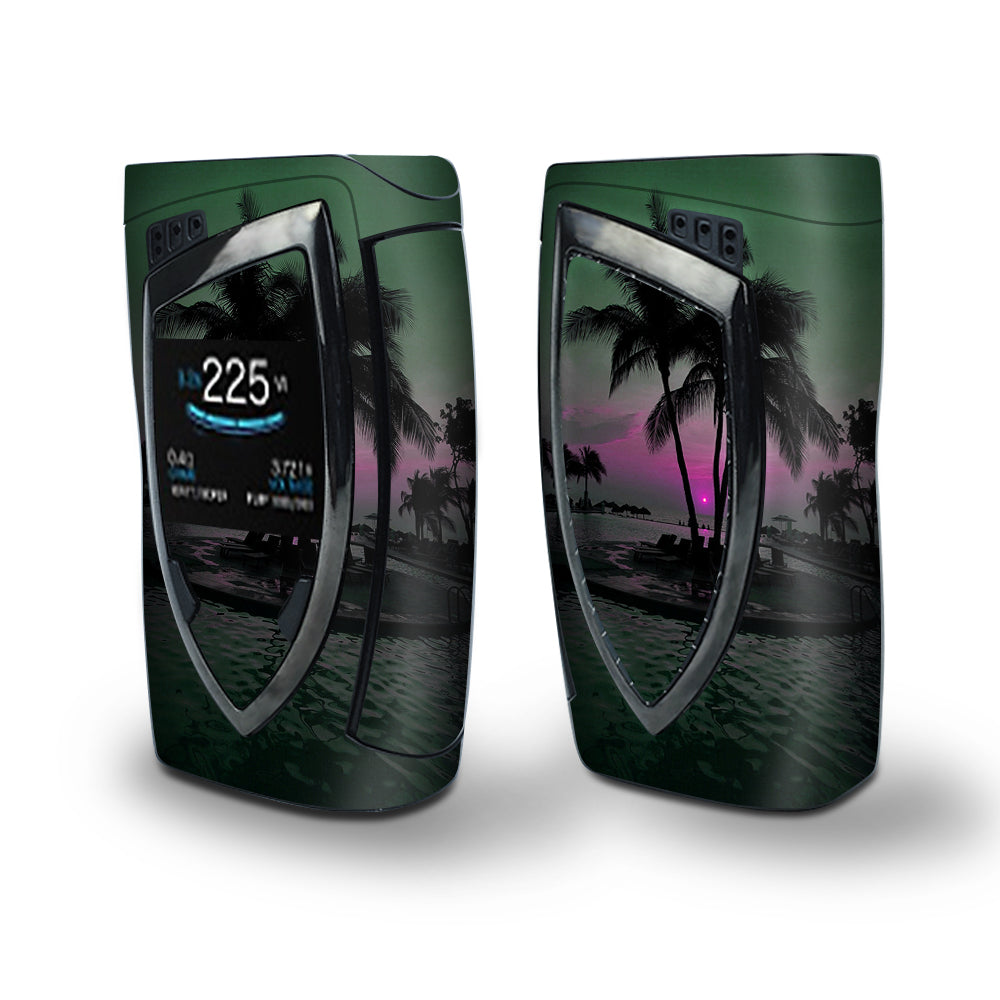 Skin Decal Vinyl Wrap for Smok Devilkin Kit 225w (includes TFV12 Prince Tank Skins) Vape Skins Stickers Cover / Sunset Tropical Paradise Poolside