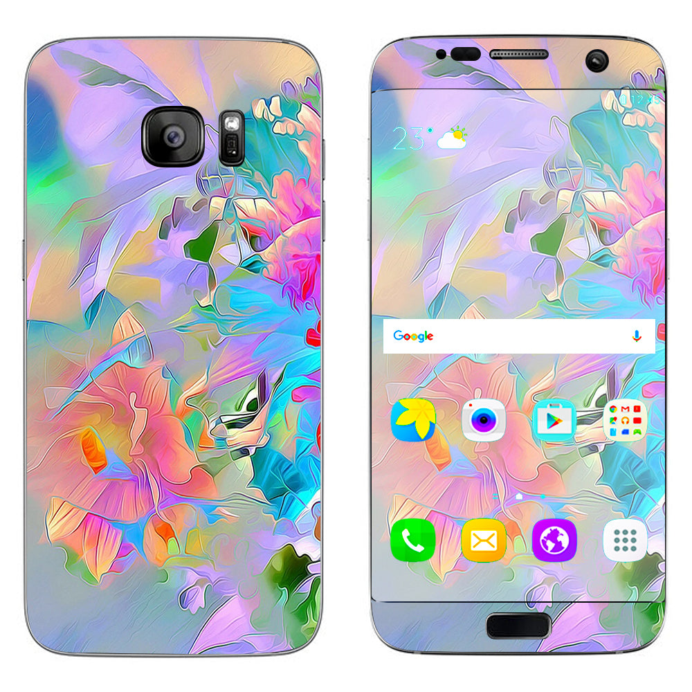  Watercolors Vibrant Floral Paint Samsung Galaxy S7 Edge Skin