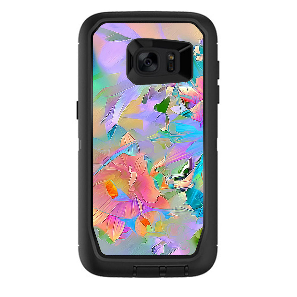  Watercolors Vibrant Floral Paint Otterbox Defender Samsung Galaxy S7 Edge Skin