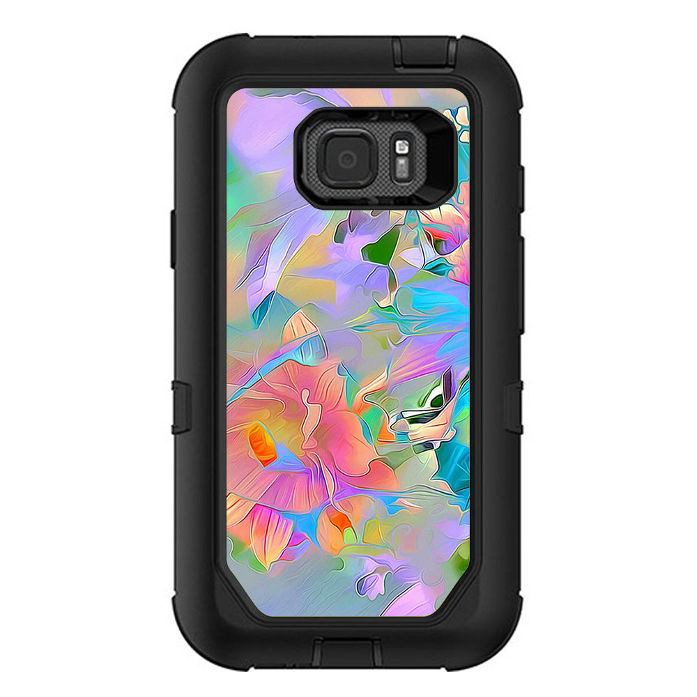  Watercolors Vibrant Floral Paint Otterbox Defender Samsung Galaxy S7 Active Skin