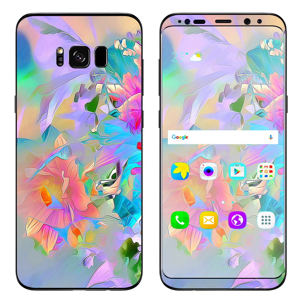  Watercolors Vibrant Floral Paint Samsung Galaxy S8 Skin