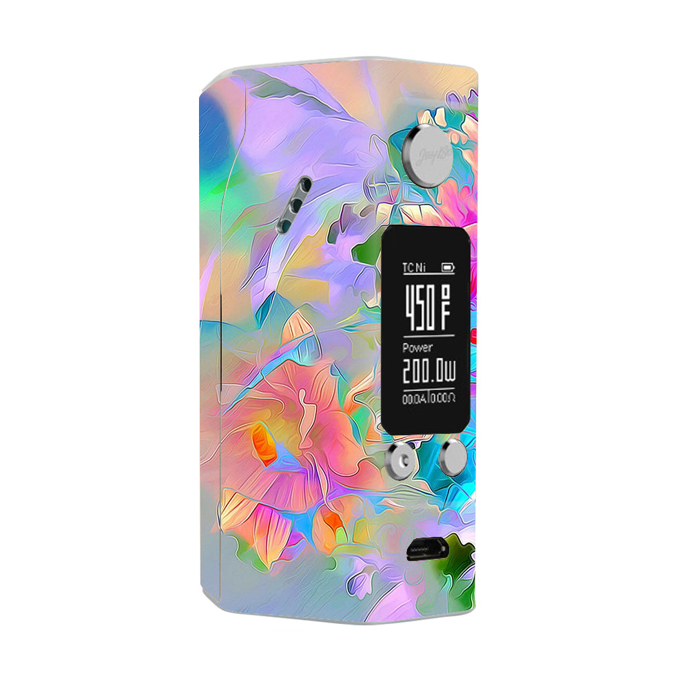  Watercolors Vibrant Floral Paint Wismec Reuleaux RX200S Skin