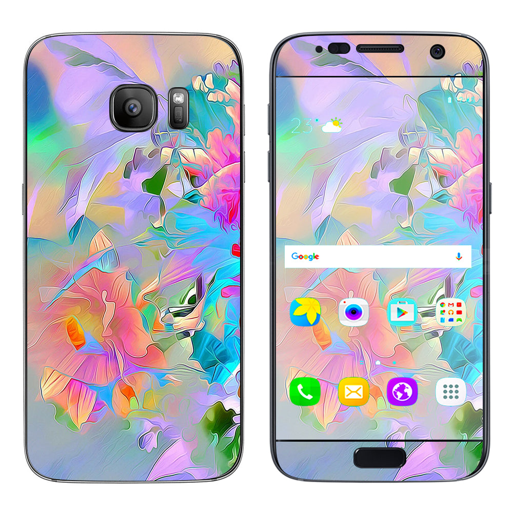  Watercolors Vibrant Floral Paint Samsung Galaxy S7 Skin