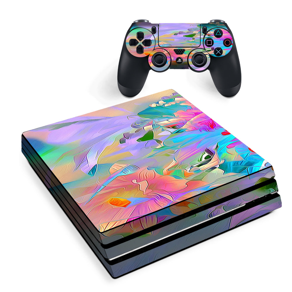 Watercolors Vibrant Floral Paint Sony PS4 Pro Skin
