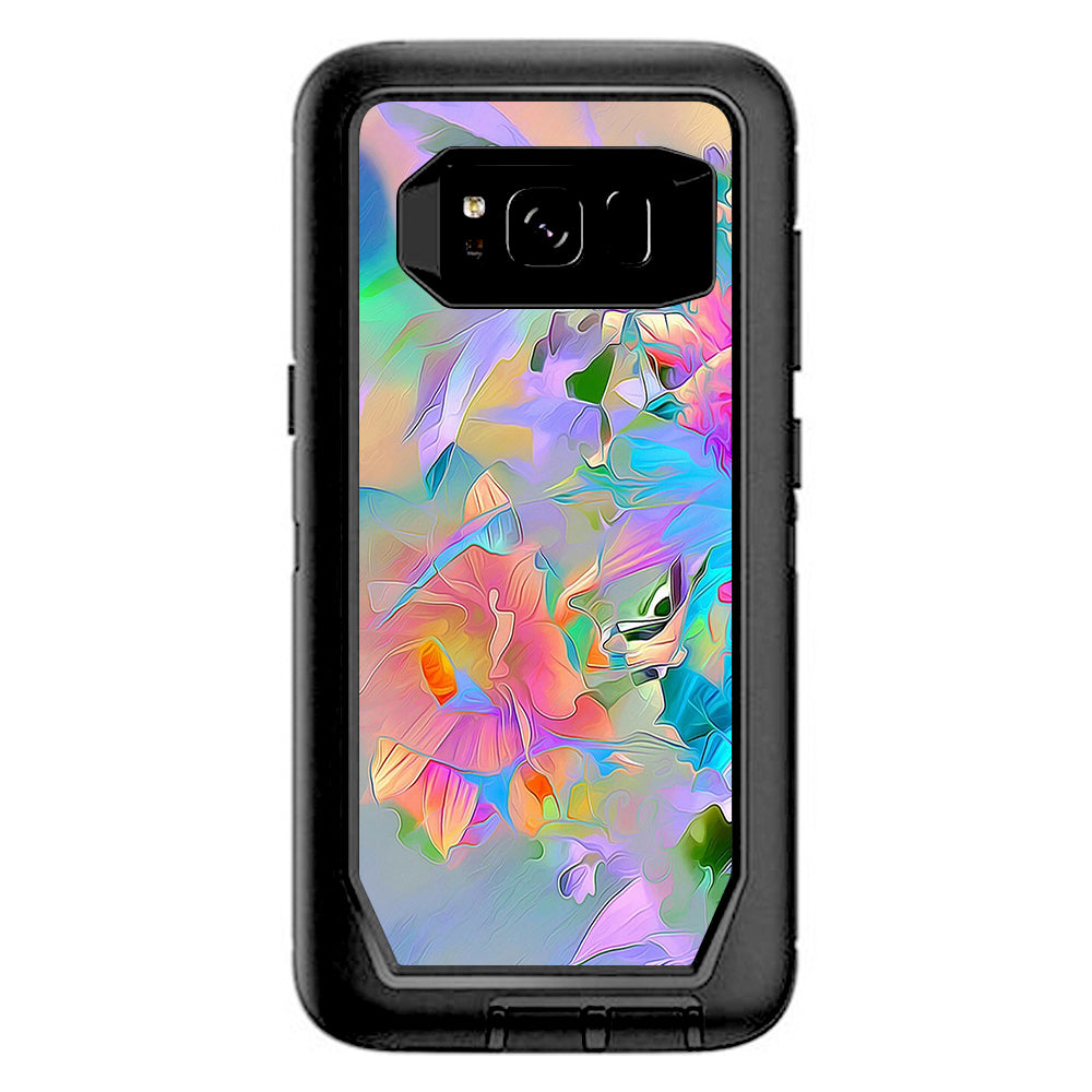  Watercolors Vibrant Floral Paint Otterbox Defender Samsung Galaxy S8 Skin