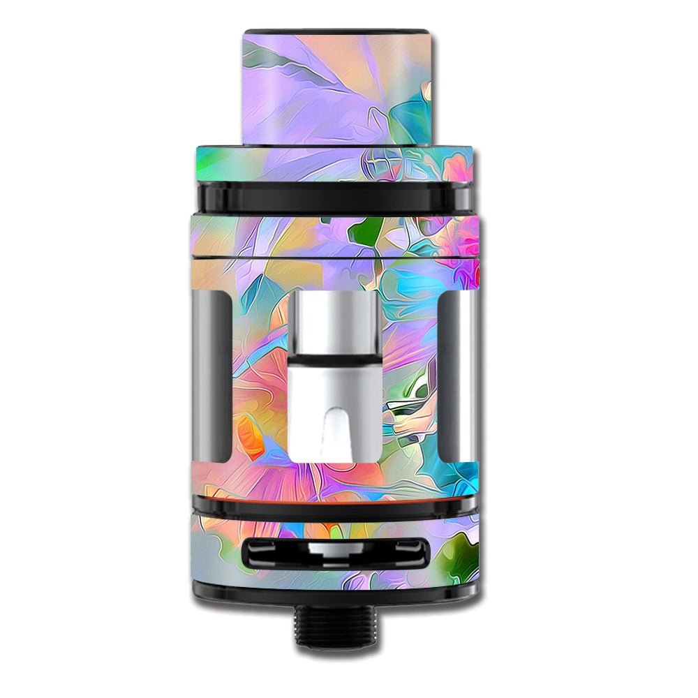  Watercolors Vibrant Floral Paint Smok TFV8 Mini Big Baby Beast Skin