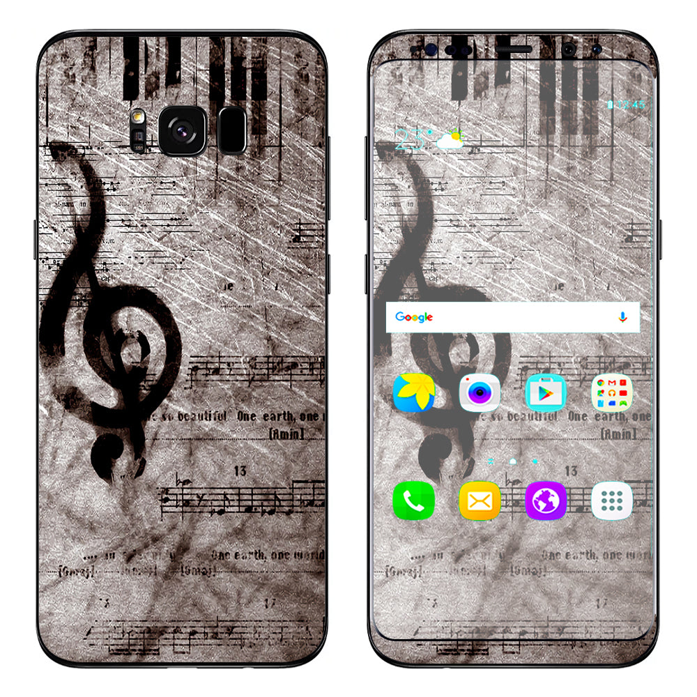  Vintage Piano Key Music Notes Book Page Samsung Galaxy S8 Plus Skin