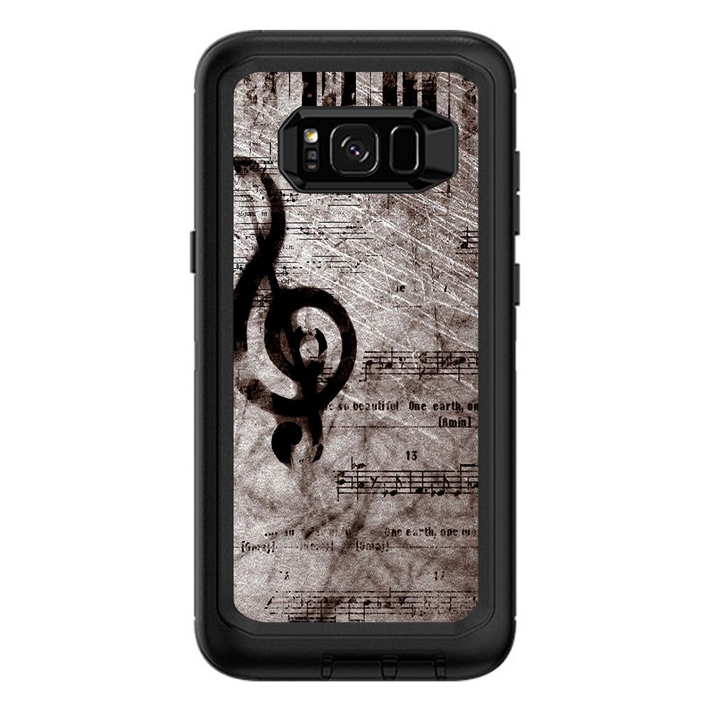  Vintage Piano Key Music Notes Book Page Otterbox Defender Samsung Galaxy S8 Plus Skin
